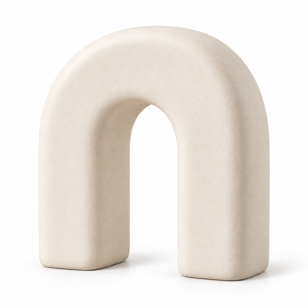 Oakmirao Warm Ivory Arch Ceramic-Look Decor Sculpture