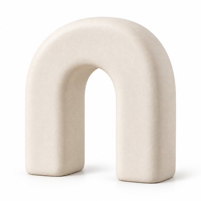 Oakmirao Warm Ivory Arch Ceramic-Look Decor Sculpture