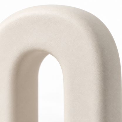 Oakmirao Warm Ivory Arch Ceramic-Look Decor Sculpture