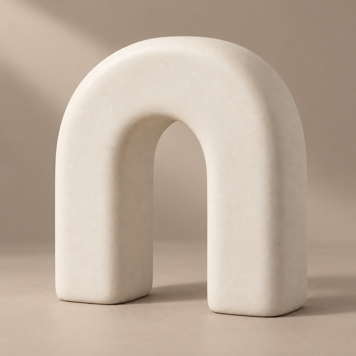 Oakmirao Warm Ivory Arch Ceramic-Look Decor Sculpture
