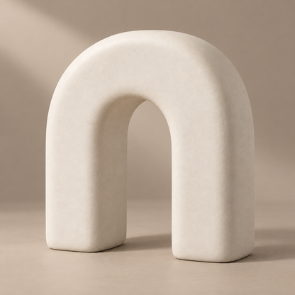 Oakmirao Warm Ivory Arch Ceramic-Look Decor Sculpture