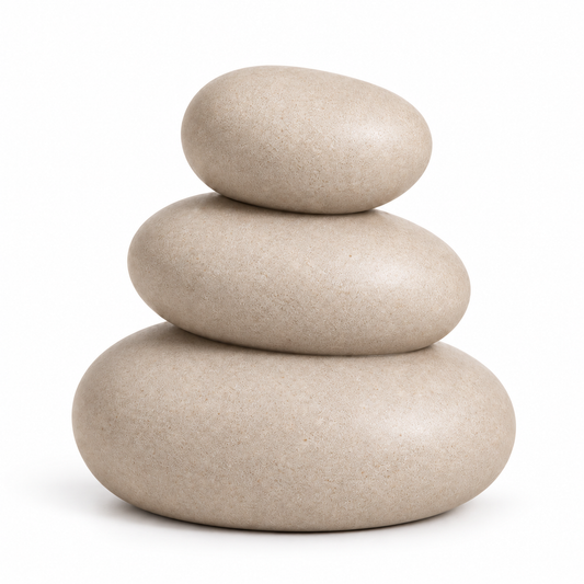 Oakmirao Warm Beige Stacked Stone Decor Sculpture