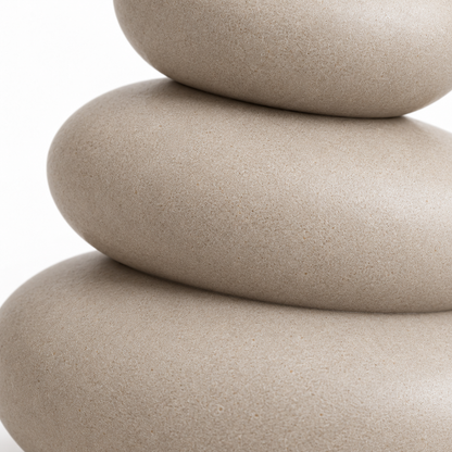 Oakmirao Warm Beige Stacked Stone Decor Sculpture