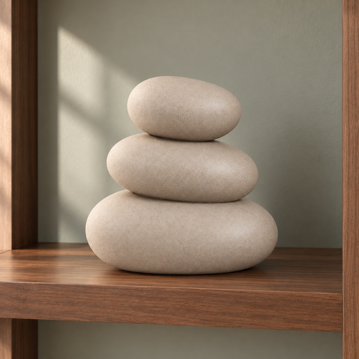 Oakmirao Warm Beige Stacked Stone Decor Sculpture