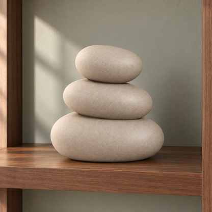 Oakmirao Warm Beige Stacked Stone Decor Sculpture