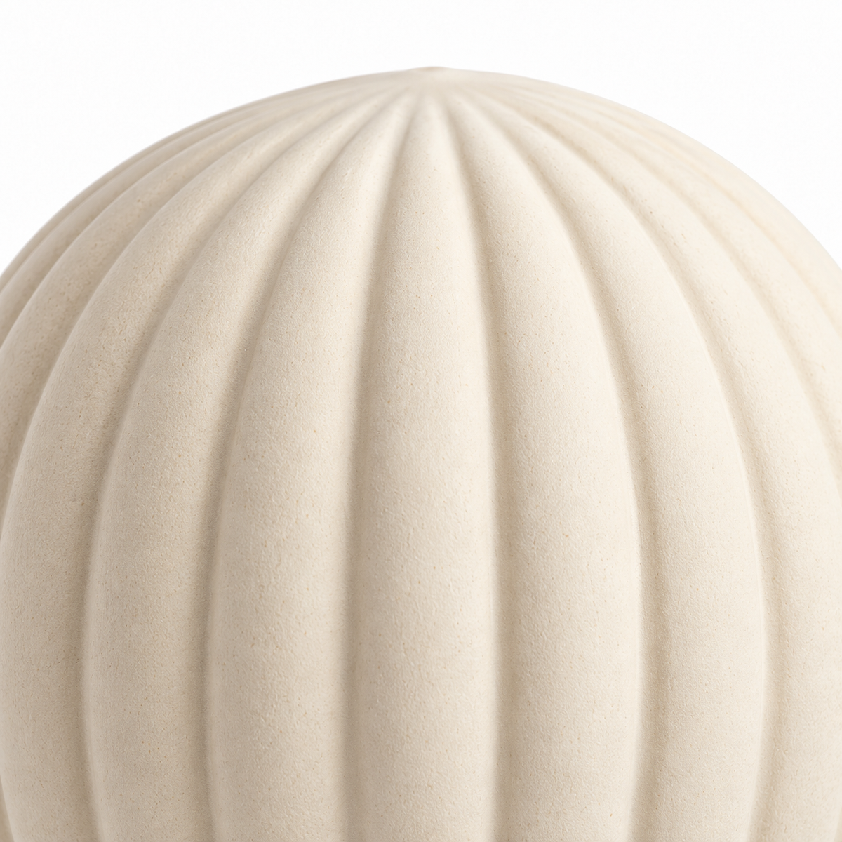 Oakmirao Warm Ivory Ribbed Round Decor Sculpture