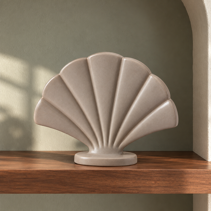 Oakmirao Taupe Shell-Shaped Decor Sculpture