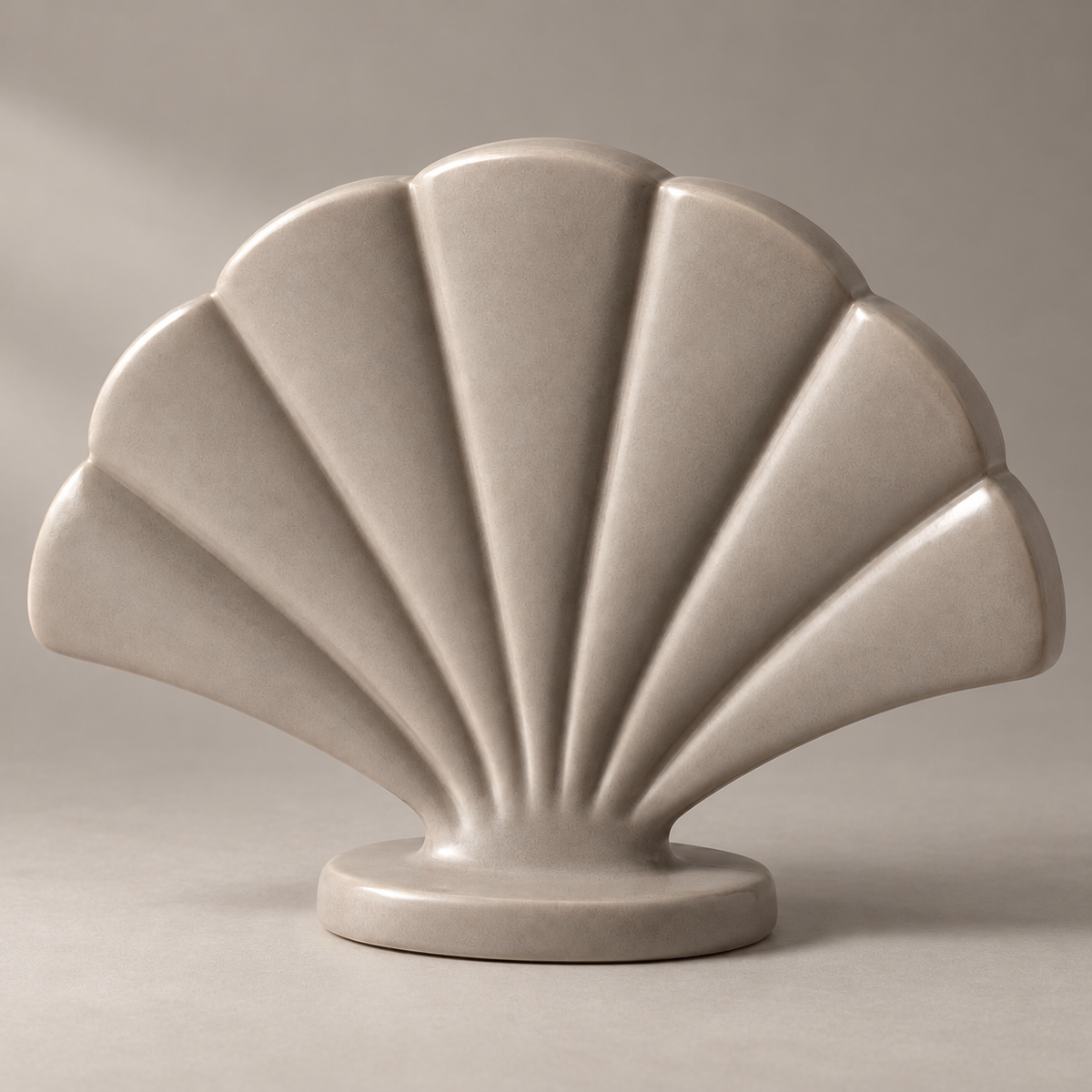 Oakmirao Taupe Shell-Shaped Decor Sculpture