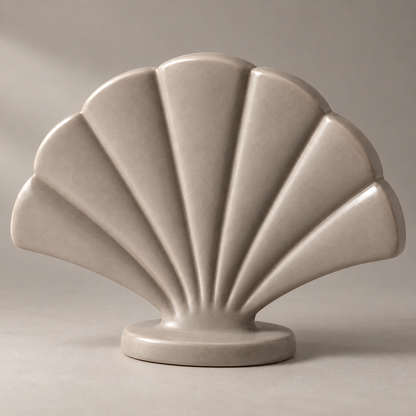 Oakmirao Taupe Shell-Shaped Decor Sculpture