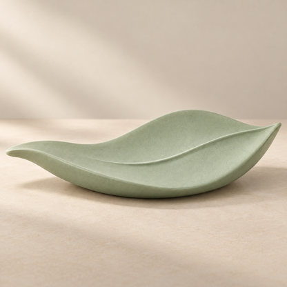 Oakmirao Sage Green Leaf-Shaped Decor Tray