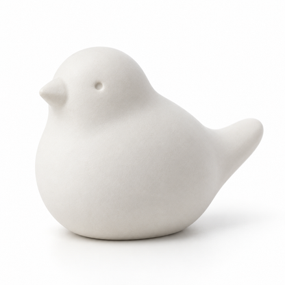 Oakmirao Warm White Bird Decor Sculpture
