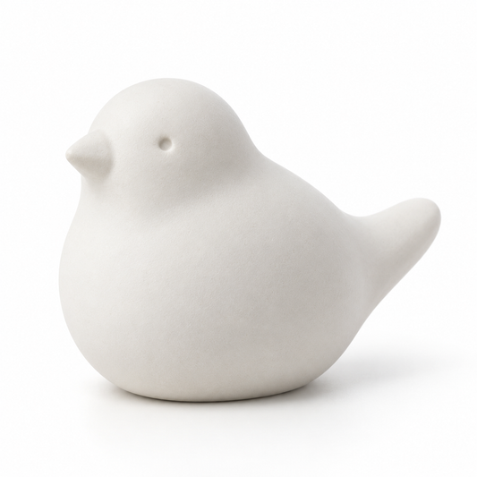 Oakmirao Warm White Bird Decor Sculpture