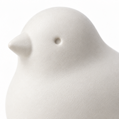 Oakmirao Warm White Bird Decor Sculpture