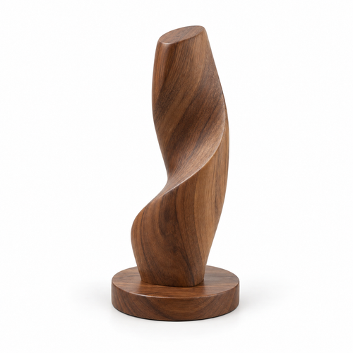 Oakmirao Wood-Look Abstract Twist Decor Sculpture