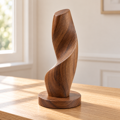 Oakmirao Wood-Look Abstract Twist Decor Sculpture
