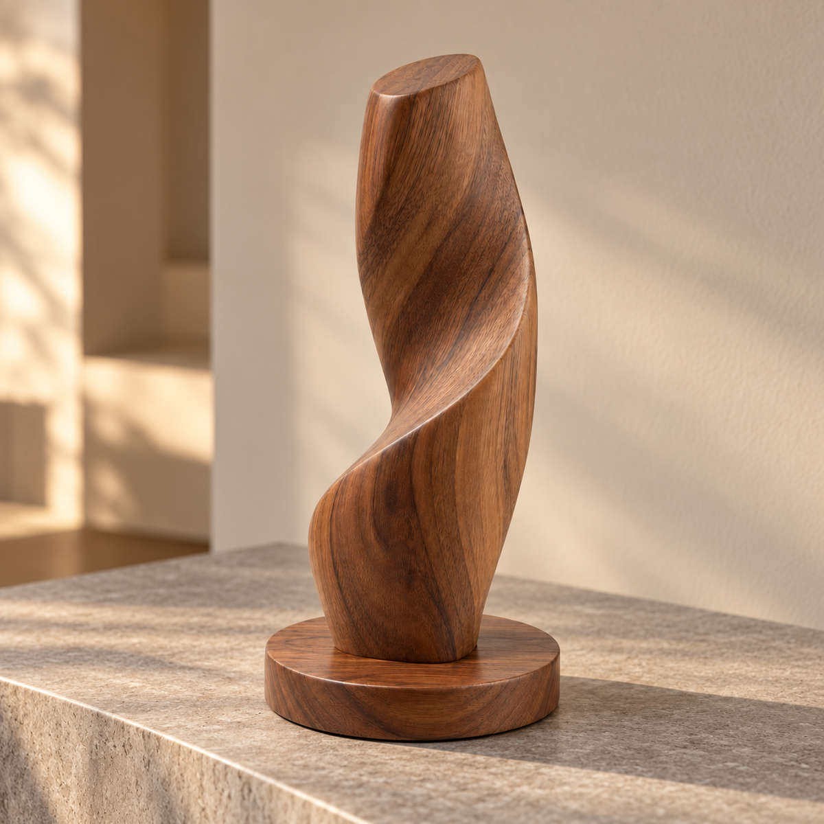 Oakmirao Wood-Look Abstract Twist Decor Sculpture