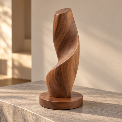 Oakmirao Wood-Look Abstract Twist Decor Sculpture