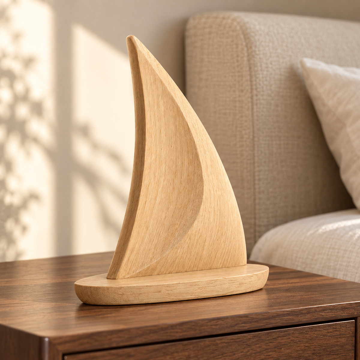 Oakmirao Light Wood-Look Sailboat Decor Sculpture