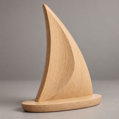 Oakmirao Light Wood-Look Sailboat Decor Sculpture