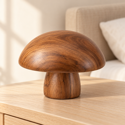 Oakmirao Wood-Look Mushroom Decor Sculpture