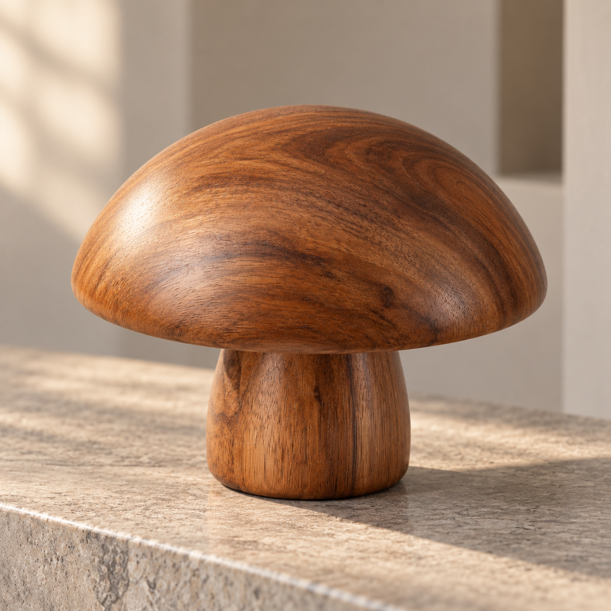 Oakmirao Wood-Look Mushroom Decor Sculpture