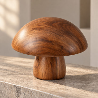Oakmirao Wood-Look Mushroom Decor Sculpture