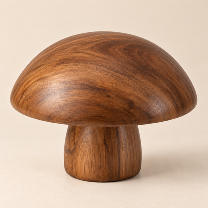 Oakmirao Wood-Look Mushroom Decor Sculpture