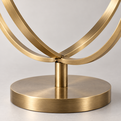 Oakmirao Gold-Tone Intersecting Oval Ring Decor Sculpture