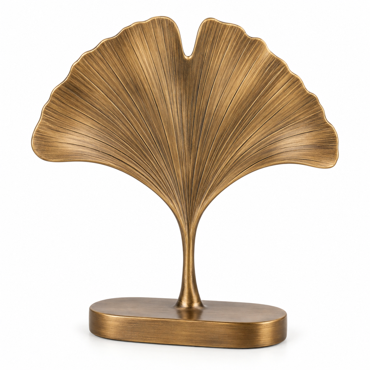 Oakmirao Gold-Tone Ginkgo Leaf Decor Sculpture