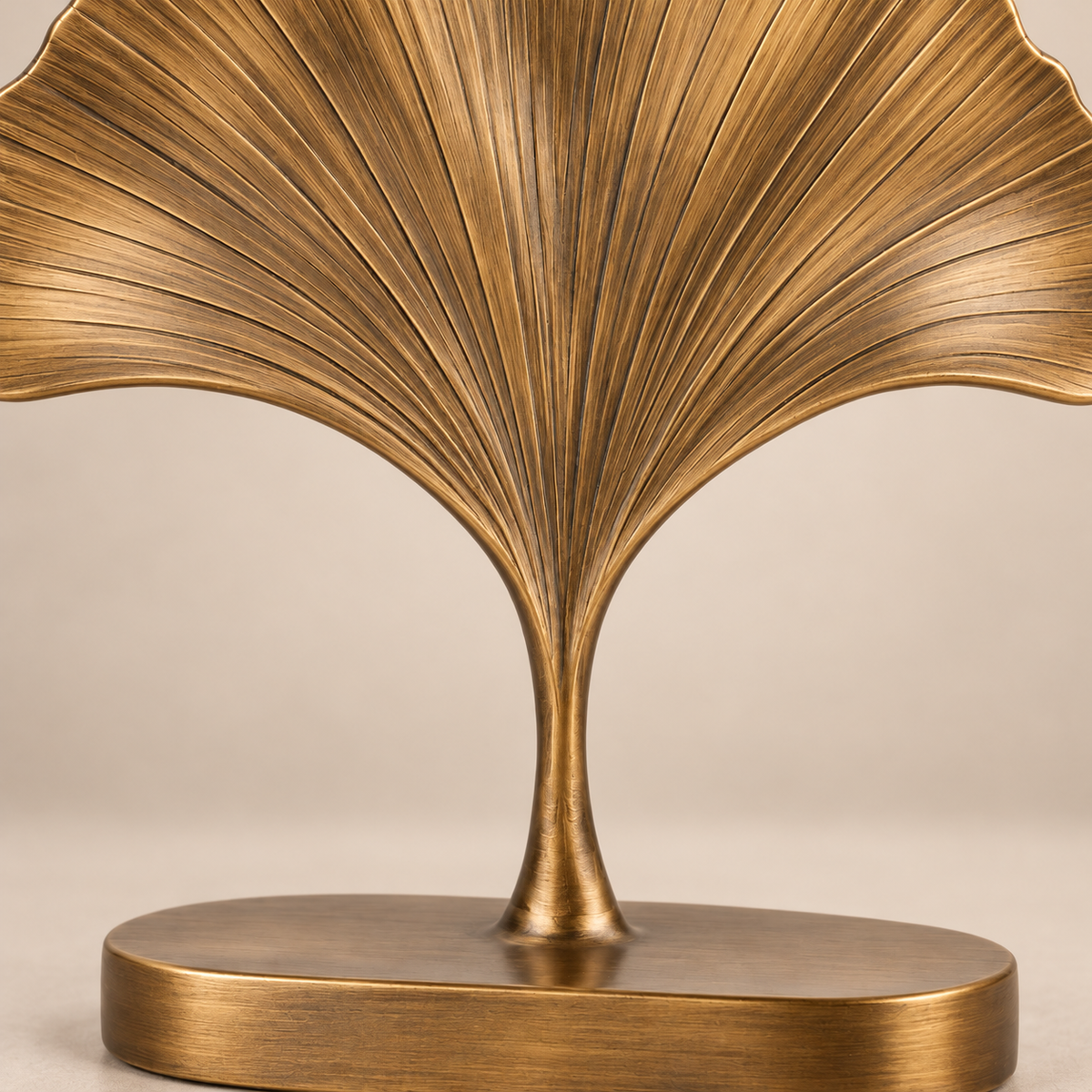 Oakmirao Gold-Tone Ginkgo Leaf Decor Sculpture