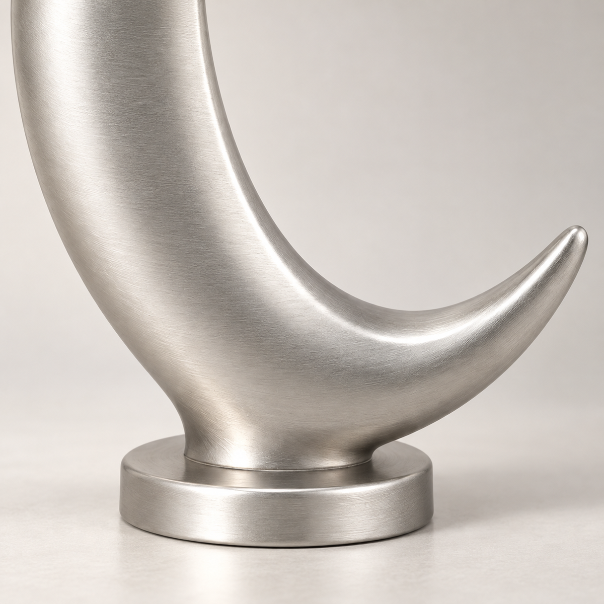 Oakmirao Silver-Tone Crescent Moon Decor Sculpture