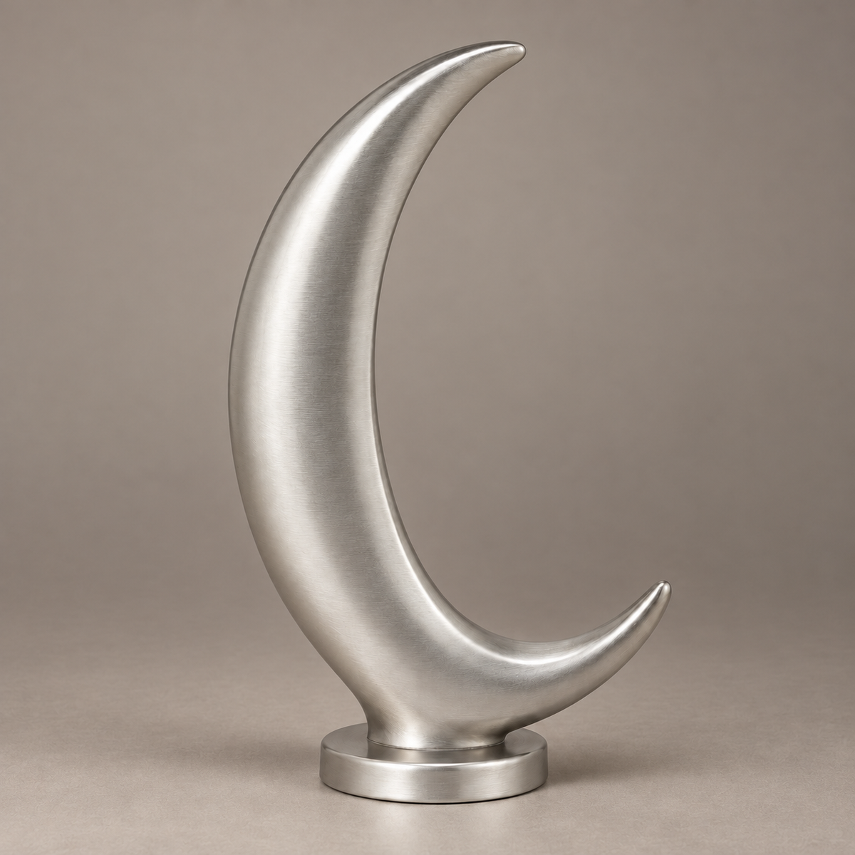 Oakmirao Silver-Tone Crescent Moon Decor Sculpture