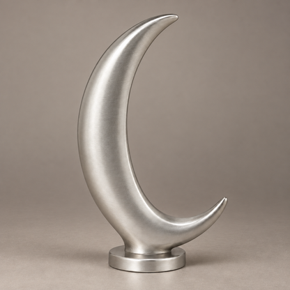 Oakmirao Silver-Tone Crescent Moon Decor Sculpture