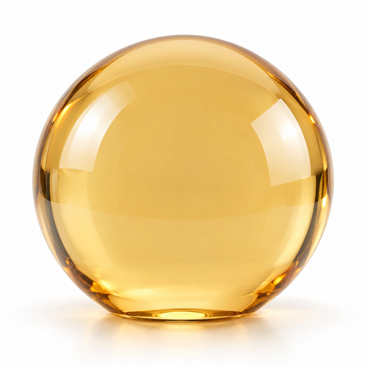 Oakmirao Amber Glass-Look Round Decor Sculpture