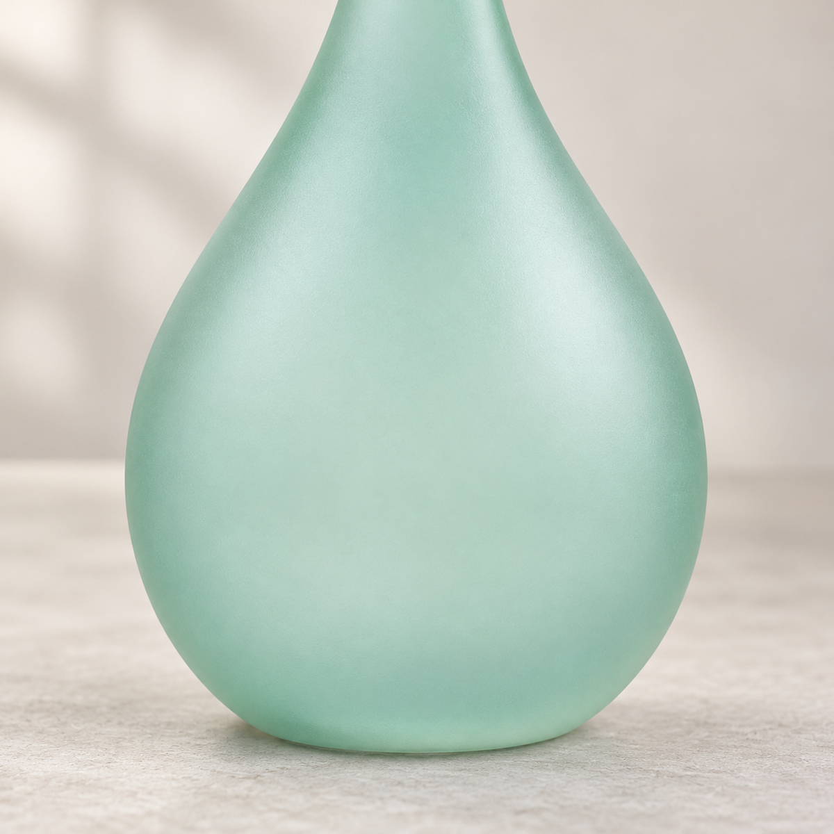 Oakmirao Frosted Mint Glass-Look Teardrop Decor Sculpture