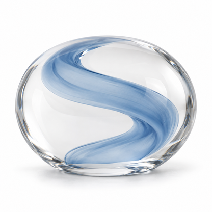 Oakmirao Clear Glass-Look Blue Swirl Decor Sculpture