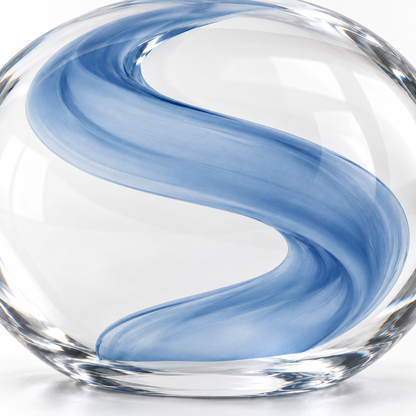 Oakmirao Clear Glass-Look Blue Swirl Decor Sculpture