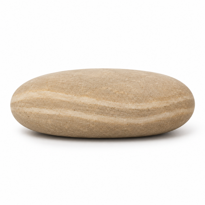Oakmirao Travertine-Look Oval Stone Decor Sculpture