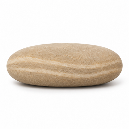 Oakmirao Travertine-Look Oval Stone Decor Sculpture