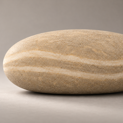 Oakmirao Travertine-Look Oval Stone Decor Sculpture