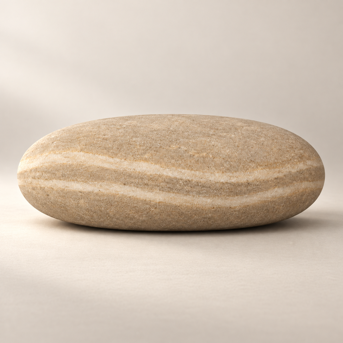 Oakmirao Travertine-Look Oval Stone Decor Sculpture