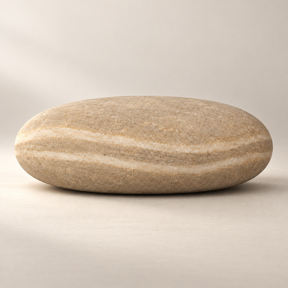 Oakmirao Travertine-Look Oval Stone Decor Sculpture